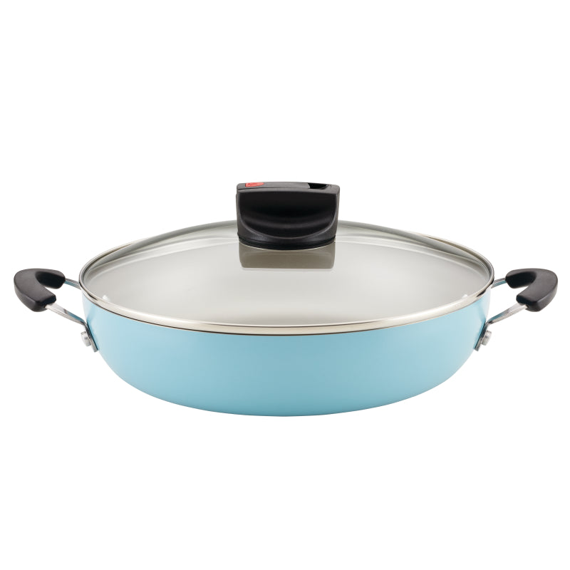 Farberware Smart Control Aluminum Nonstick Everything Chef's Pan with Lid, 11.25-Inch, Aqua