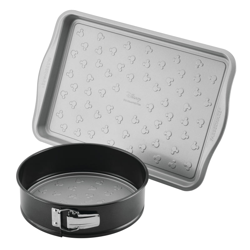 Farberware Disney Bake with Mickey Mouse Cookie Pan and Springform Pan Set, 2 Pieces, Black