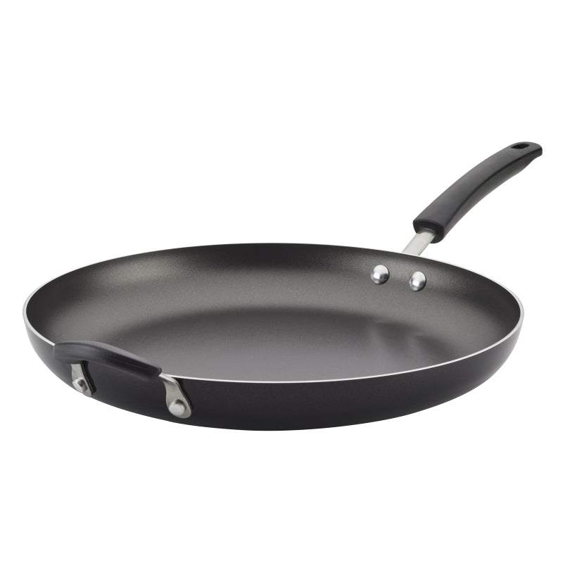 Farberware Easy Clean Aluminum Nonstick Frying Pan with Helper Handle, 14-Inch, Black