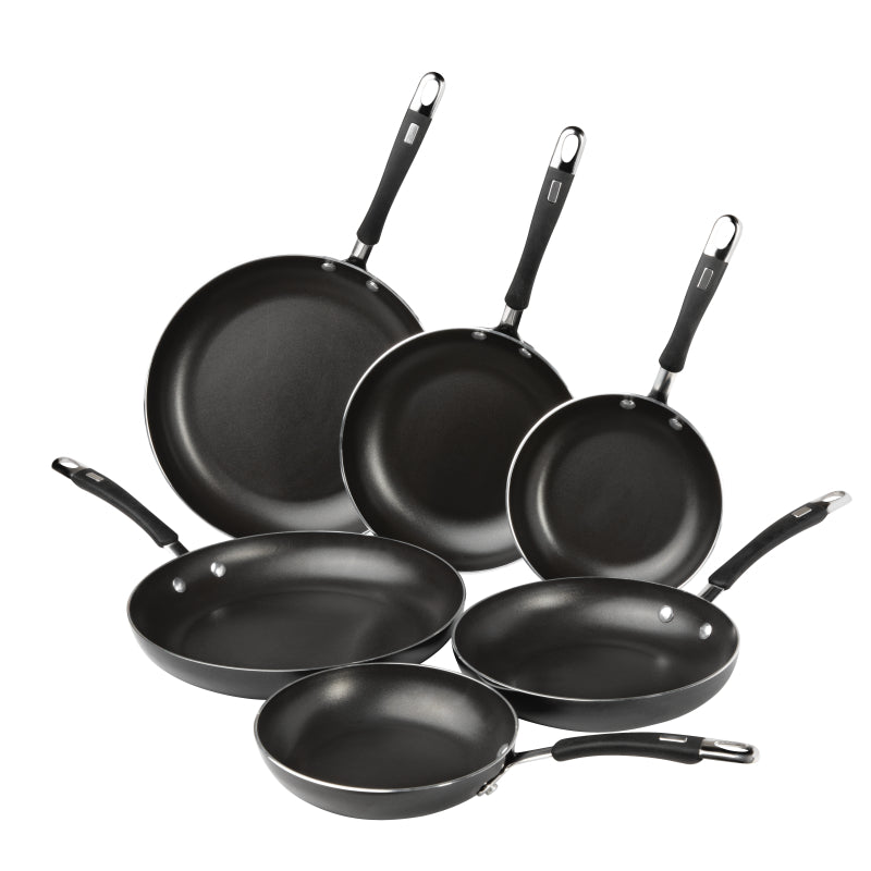 Farberware Aluminum Nonstick Frying Pan Set, 6-Piece, Black