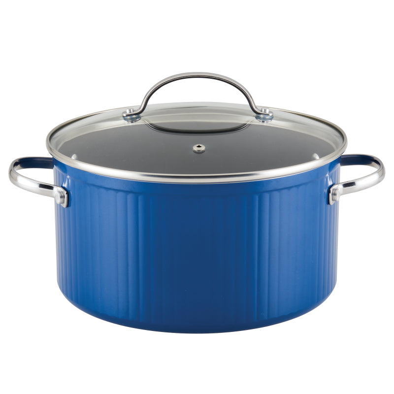 Farberware Style Nonstick Cookware Stockpot, 6-Quart, Blue