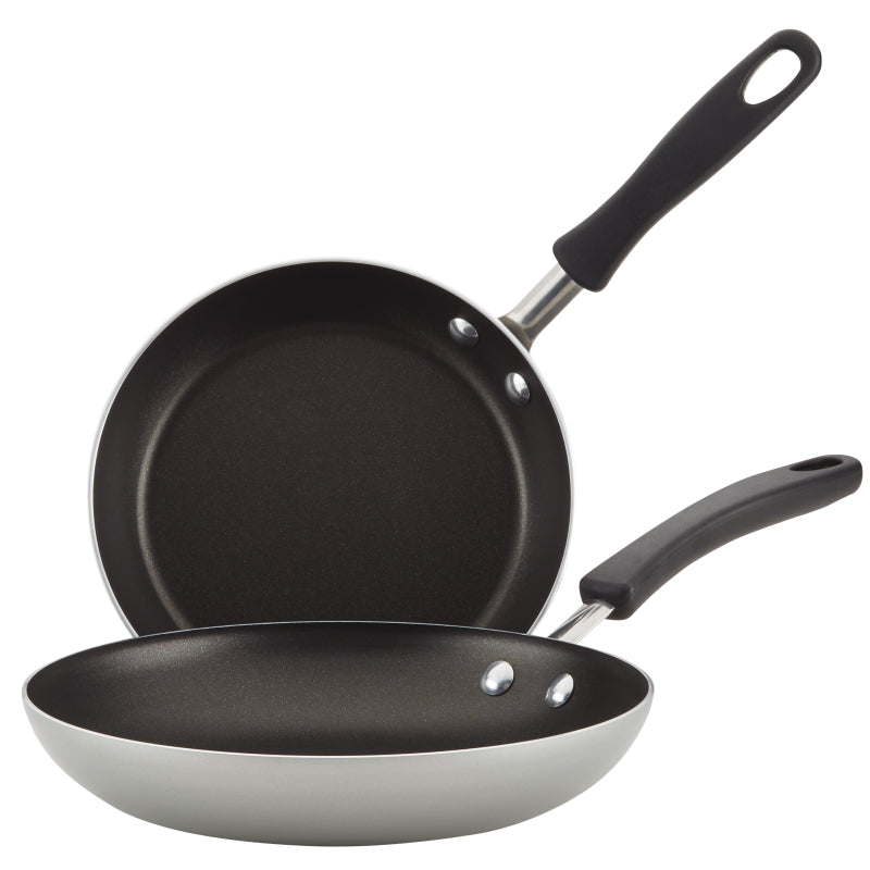 Farberware Cookstart Aluminum DiamondMax Nonstick Skillet Set, 2-Piece, Silver