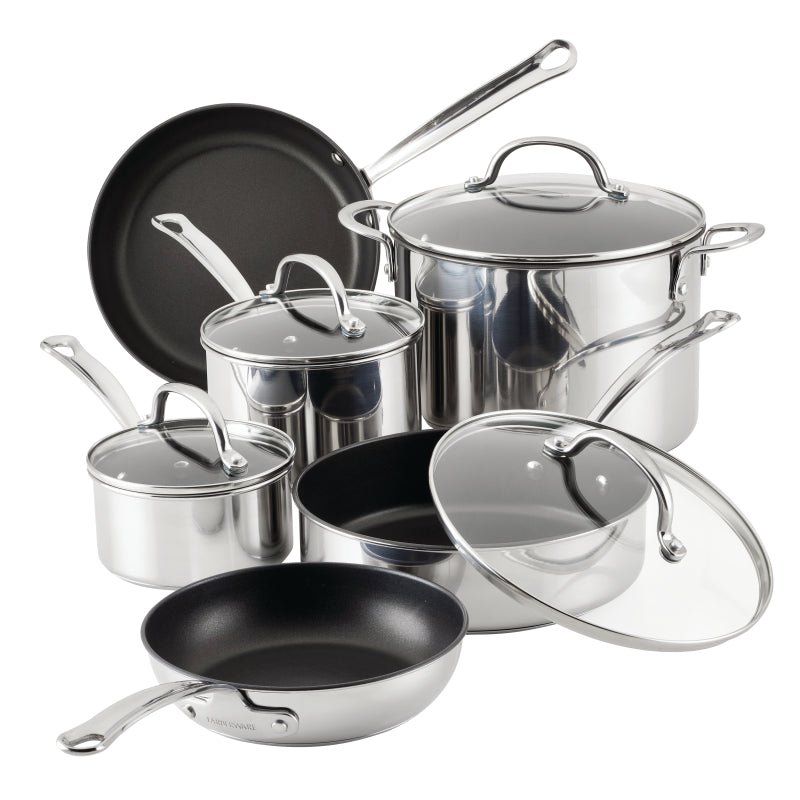 Farberware Millennium Stainless Steel Nonstick Cookware Induction Pots and Pans Set, 10-Piece