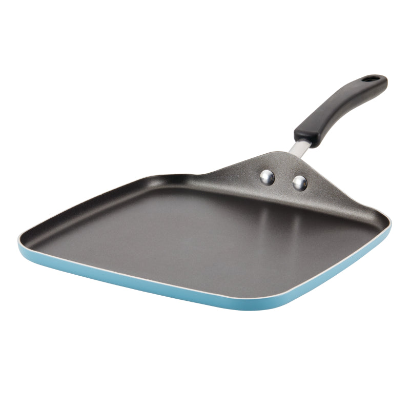 Farberware Cookstart Aluminum DiamondMax Nonstick Square Griddle, 11-Inch, Aqua