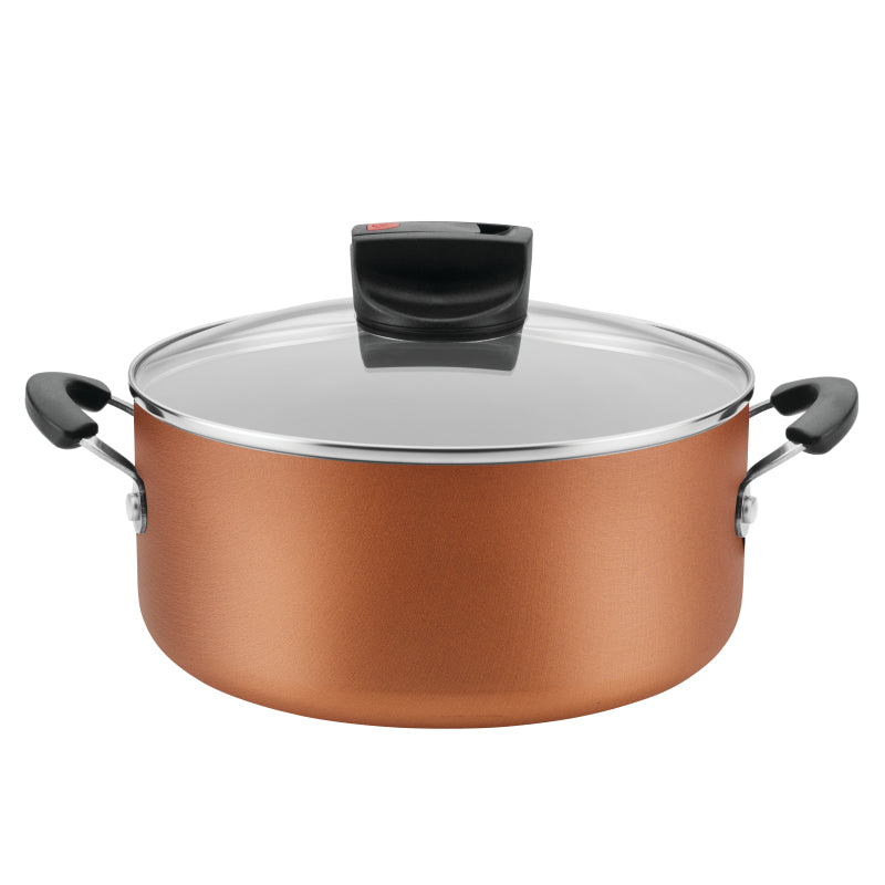 Farberware Easy Clean Nonstick Cookware Dutch Oven with Lid, 5-Quart, Copper