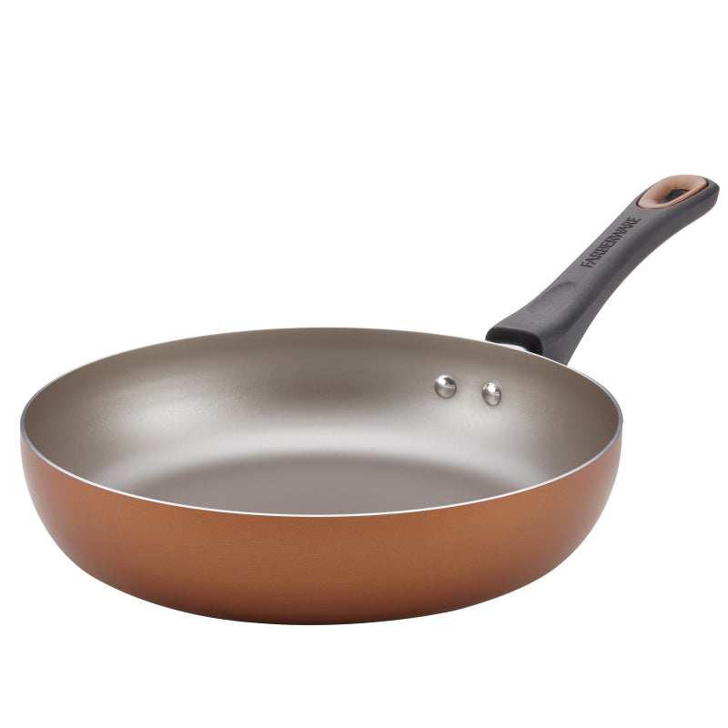 Farberware Performance Aluminum Nonstick Deep Frying Pan, 12-Inch, Copper