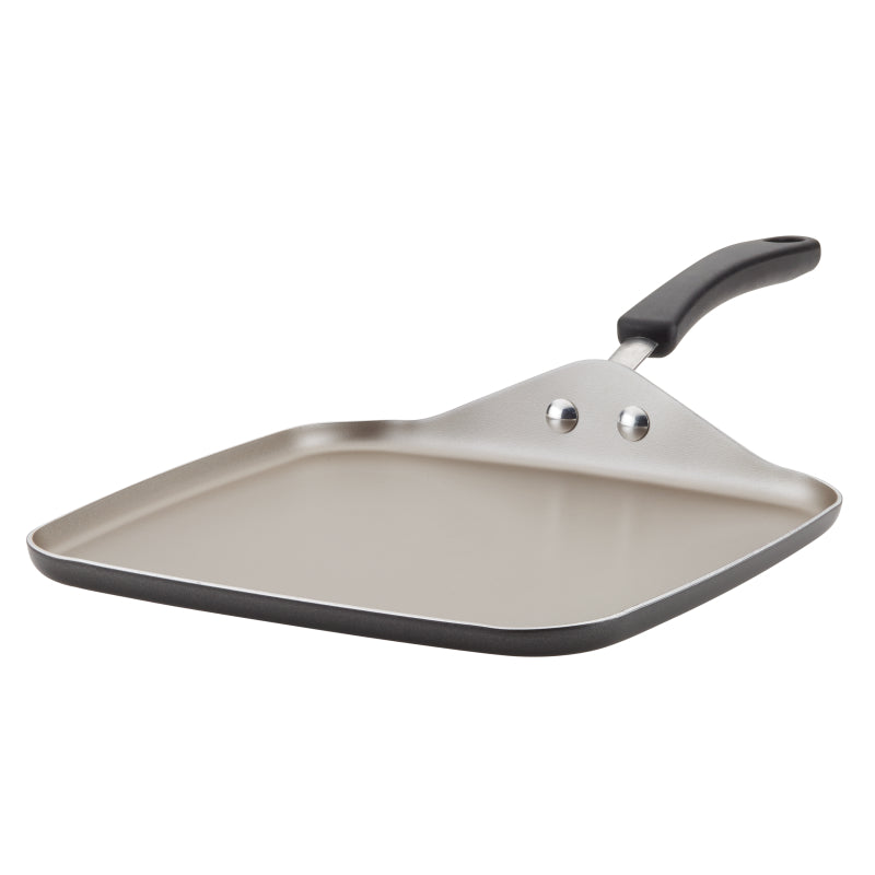 Farberware Cookstart Aluminum DiamondMax Nonstick Square Griddle, 11-Inch, Pewter