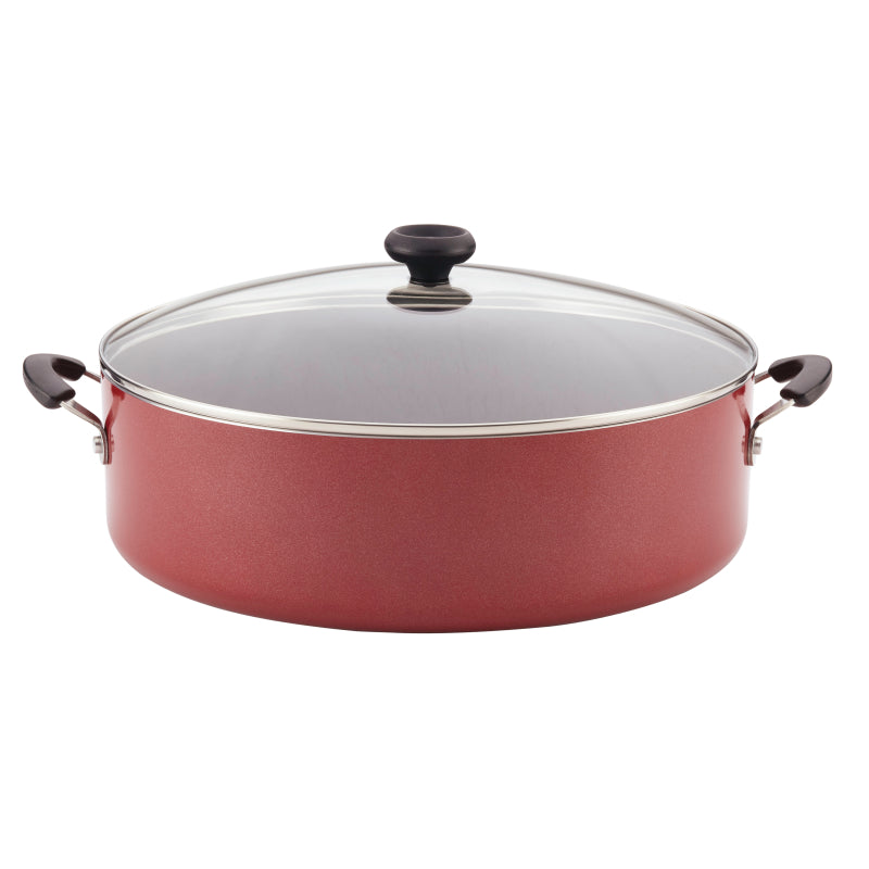 Farberware Easy Clean Aluminum Nonstick Casserole Family Pan with Lid, 14-Inch, Black