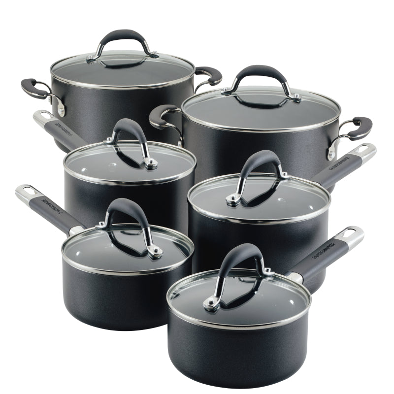 Farberware Aluminum Nonstick Frying Pan Set, 6-Piece, Gray