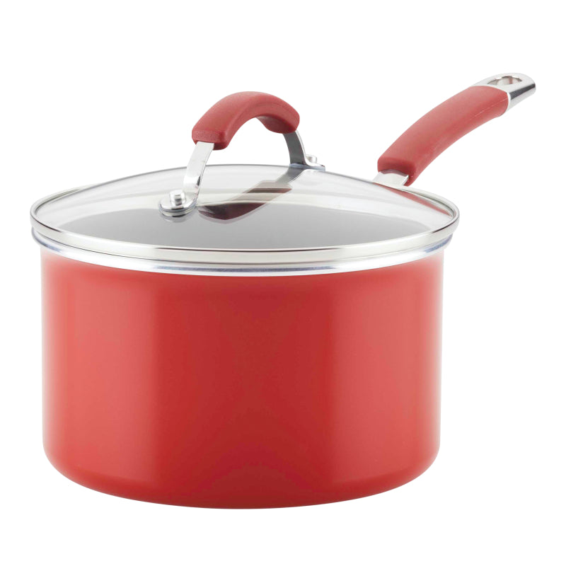 Farberware Millennium Pro 3-Quart Covered Saucepan, Red