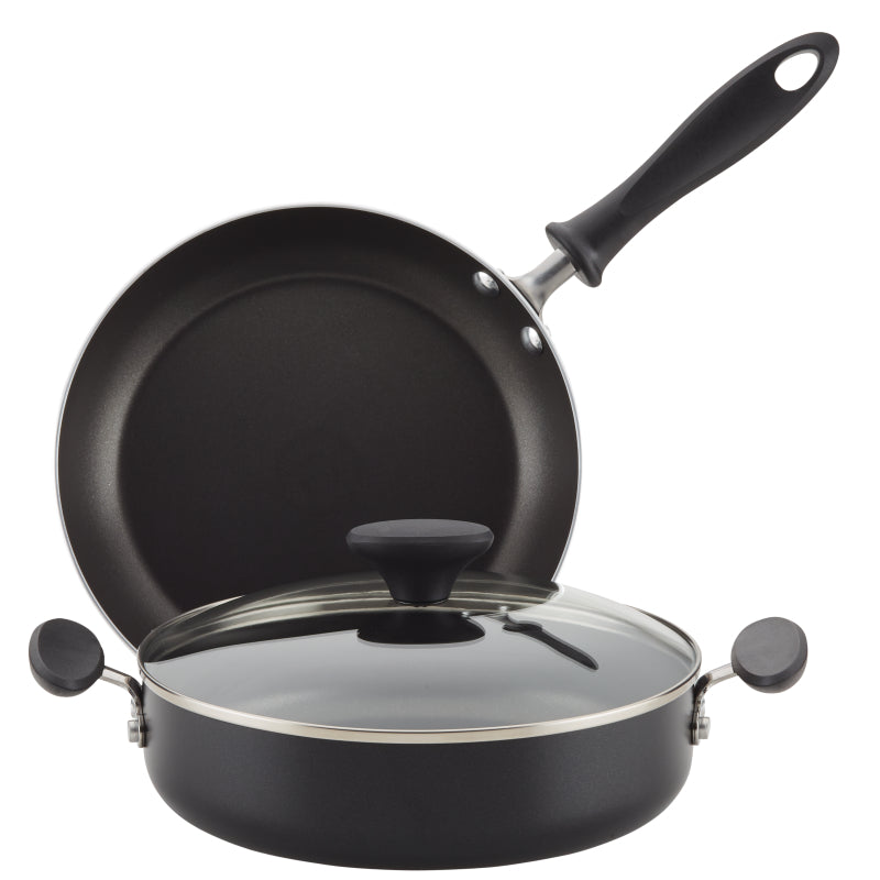 Farberware Reliance Aluminum Nonstick Cookware Set, 3-Piece, Black