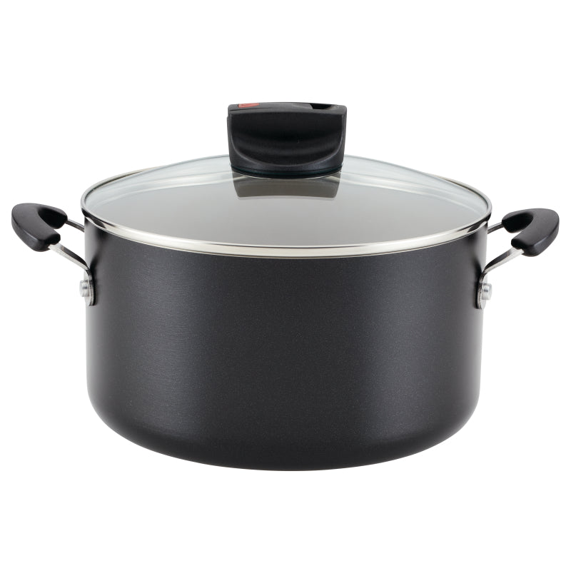 Farberware Smart Control Aluminum Nonstick Stockpot with Lid, 6-Quart, Black