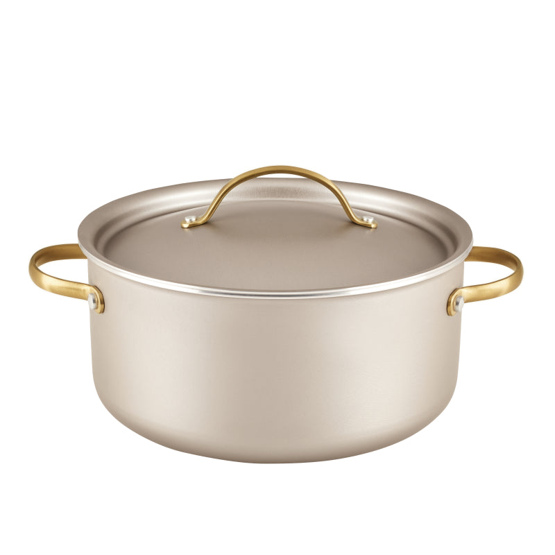Farberware Radiant Nonstick Dutch Oven with Lid, 5.5 Quart Champagne