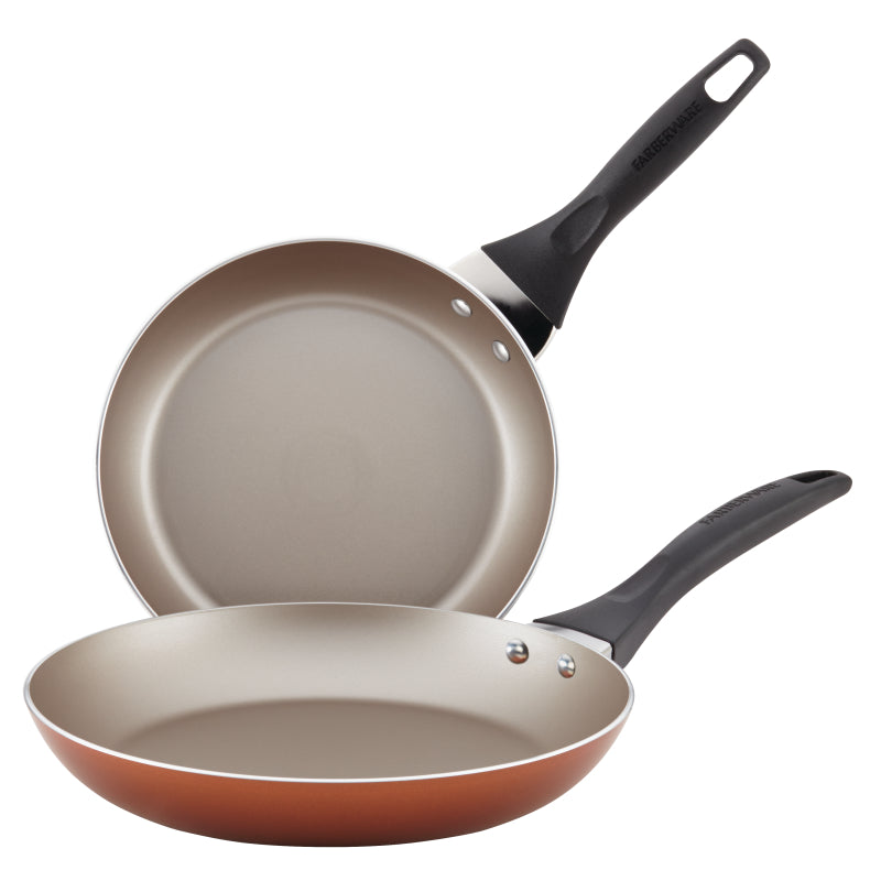 Farberware Dishwasher Safe Nonstick 2-Piece Skillet Set Copper