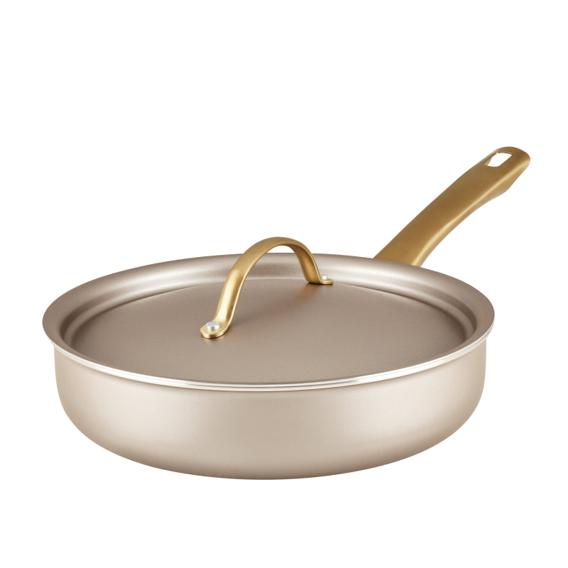 Farberware Radiant Nonstick Saute Pan with Lid, 2.75 Quart, Champagne