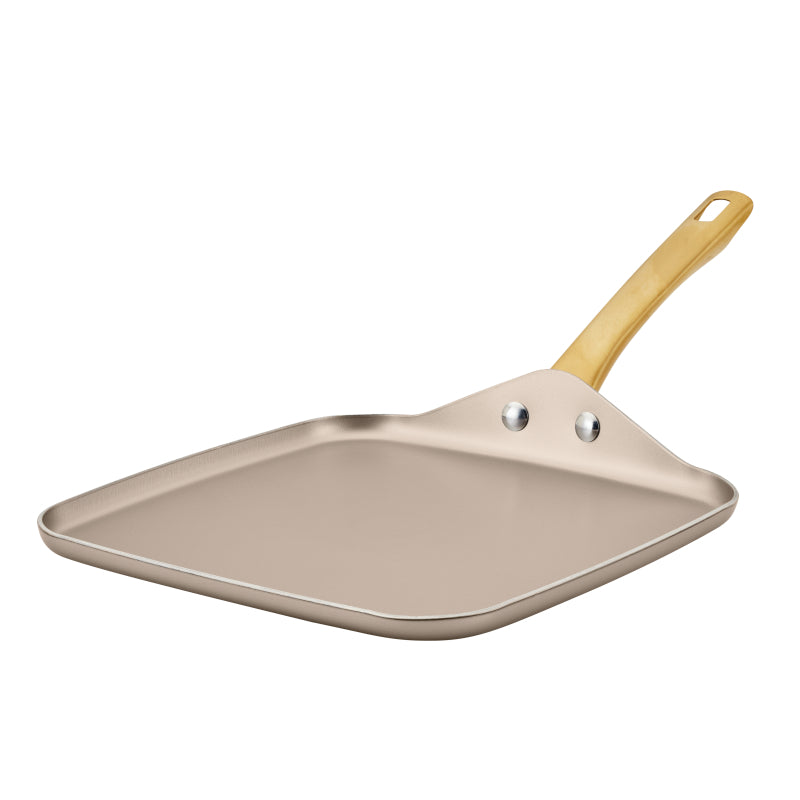 Farberware Radiant Nonstick Square Griddle Pan, 11 Inch, Champagne (FPO)
