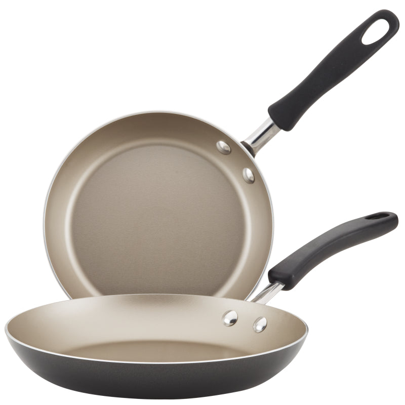 Farberware Cookstart Aluminum DiamondMax Nonstick Skillet Set, 2-Piece, Pewter