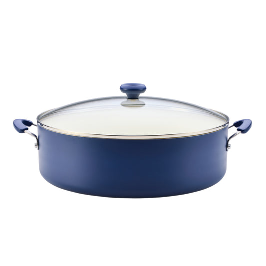 Farberware Easy Clean Pro Ceramic Nonstick Family Pan with Lid, 14 Inch, Blue