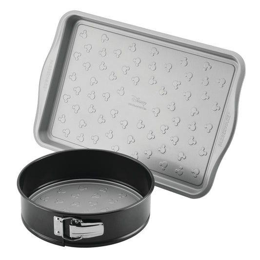 Farberware Disney Bake with Mickey Mouse Cookie Pan and Springform Pan Set, 2 Pieces, Black