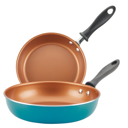 Farberware Reliance Pro Ceramic Nonstick Frying Pan Set, 2-Piece, Aqua