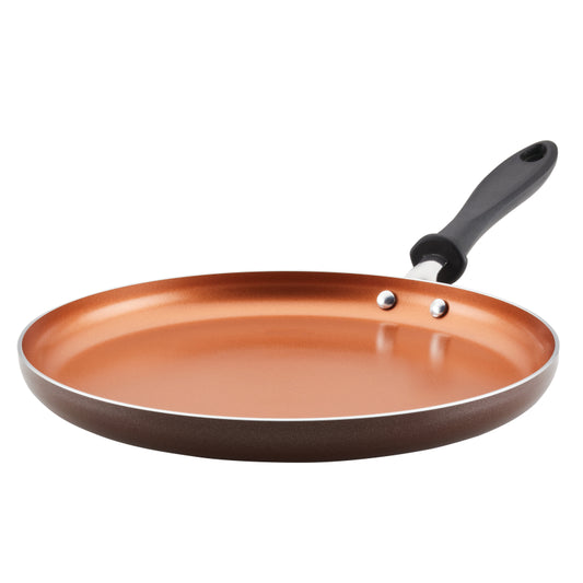 Farberware Reliance Pro Ceramic Nonstick Round Griddle Pan, 11-Inch, Brown