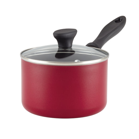 Farberware Reliance Aluminum 2-Quart Saucepan With Lid Red