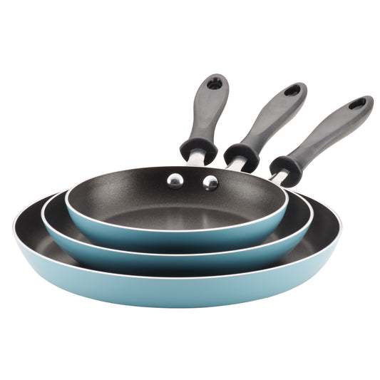 Farberware Reliance Aluminum Nonstick Frying Pan Set, 3-Piece, Aqua
