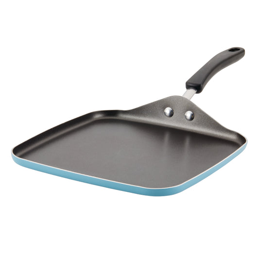 Farberware Cookstart Aluminum DiamondMax Nonstick Square Griddle, 11-Inch, Aqua
