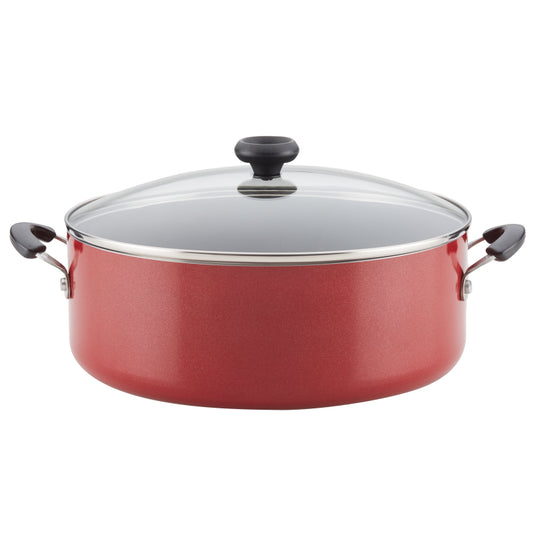 Farberware Easy Clean Aluminum Nonstick Stockpot, 8-Quart, Red