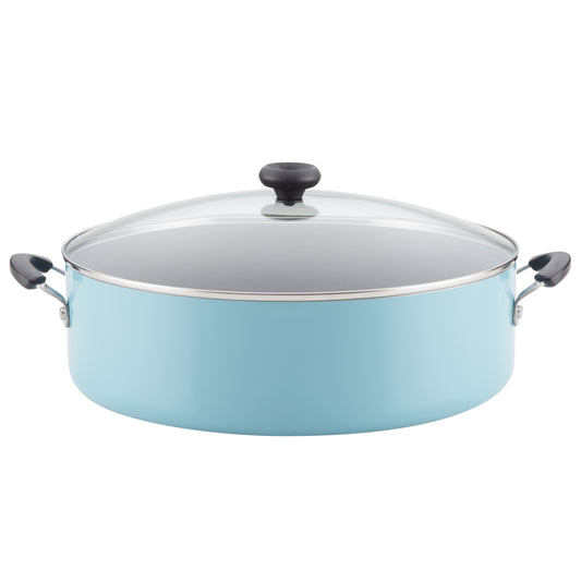 Farberware Easy Clean Aluminum Nonstick One-Pot Family Braising Pan with Lid, 14-Inch, Aqua