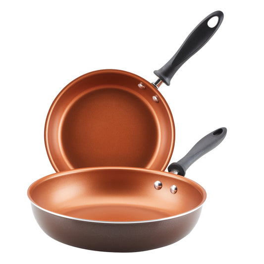Farberware Reliance Pro Ceramic Nonstick Frying Pan Set, 2-Piece, Brown