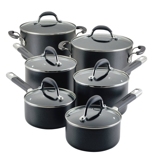 Farberware Aluminum Nonstick Frying Pan Set, 6-Piece, Gray