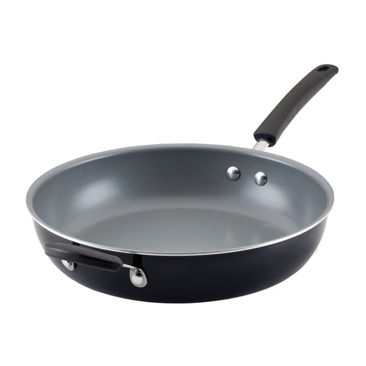 Farberware Easy Clean Pro Nonstick Frying Pan with Helper Handle, 12.5 Inch, Black