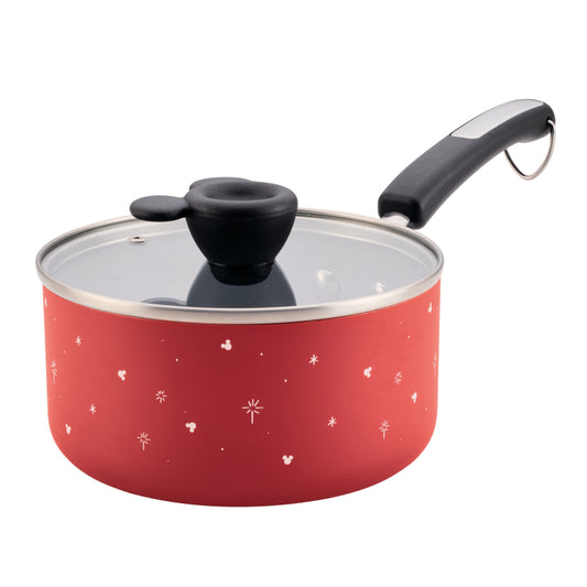 Farberware Disney Bon Voyage Ceramic Nonstick Saucepan with Lid, 2 Quart, Red