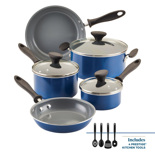 Farberware Reliance Pro Nonstick Cookware Set, 12-Piece, Blue