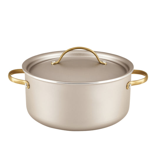 Farberware Radiant Nonstick Dutch Oven with Lid, 5.5 Quart Champagne